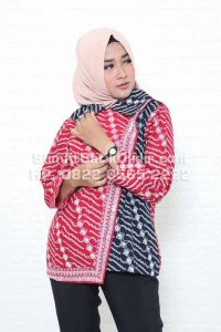seragam kantor wanita modern Batik Slimfit Premium